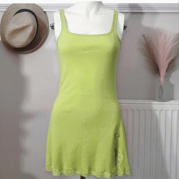 NWOT Vintage La Senza Cotton Lingerie Slip-On Dress with slit - Picture 1 of 7